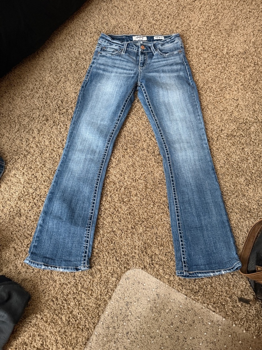 Daytrip Women's Blue Flare Jeans - Mid Wash Stretch